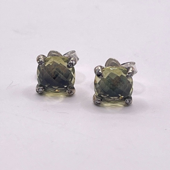 David Yurman Chatelaine Stud Earrings with Lemon Citrine - Picture 3 of 14